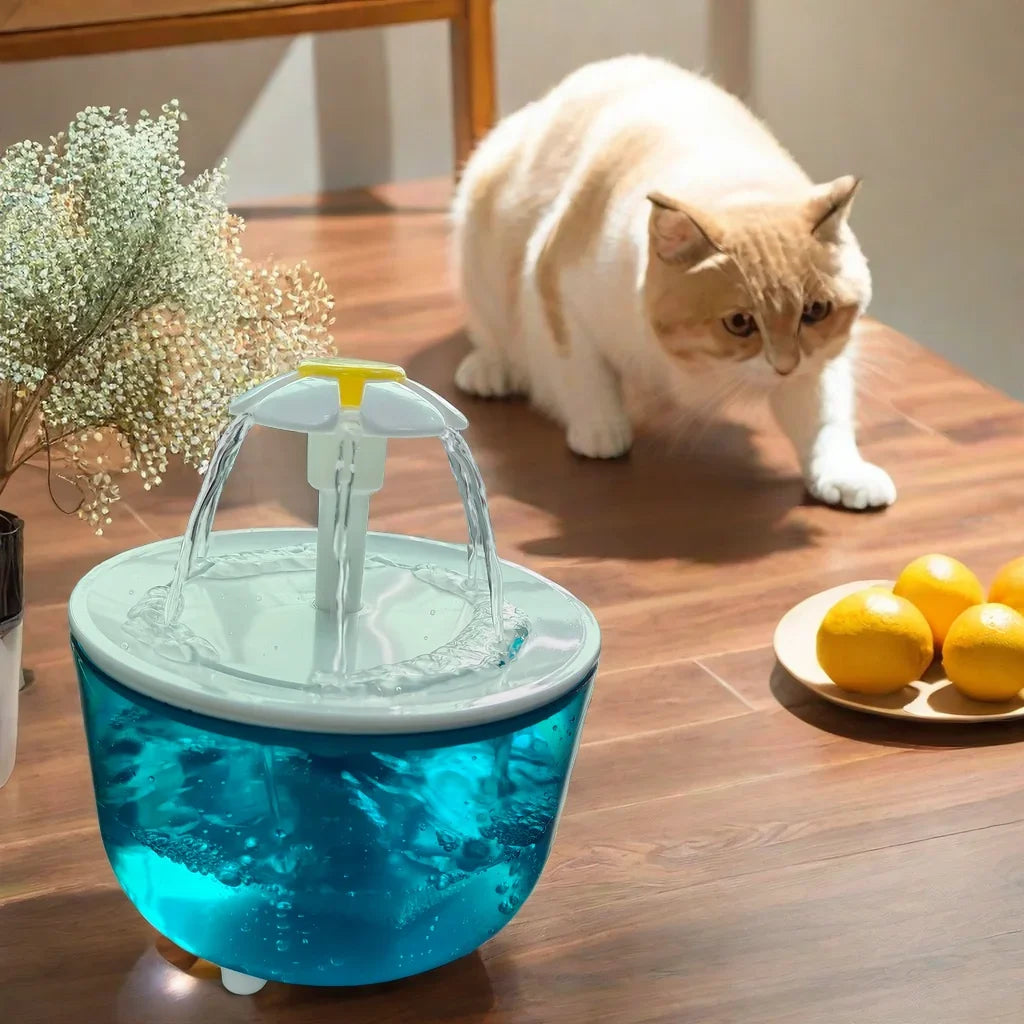 🐱 Fontaine à eau pour chat 1,2 L – Distributeur d'eau automatique à recirculation, alimentation USB, fonctionnement ultra silencieux, avec système de filtration en mousse pour chats et petits chiens.